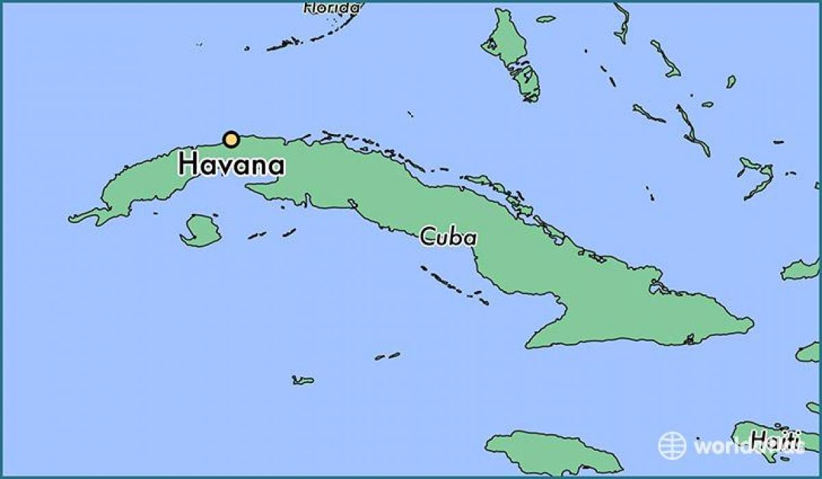 Havana Cuba pada peta
