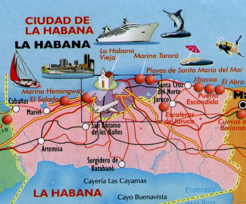 peta Havana pantai