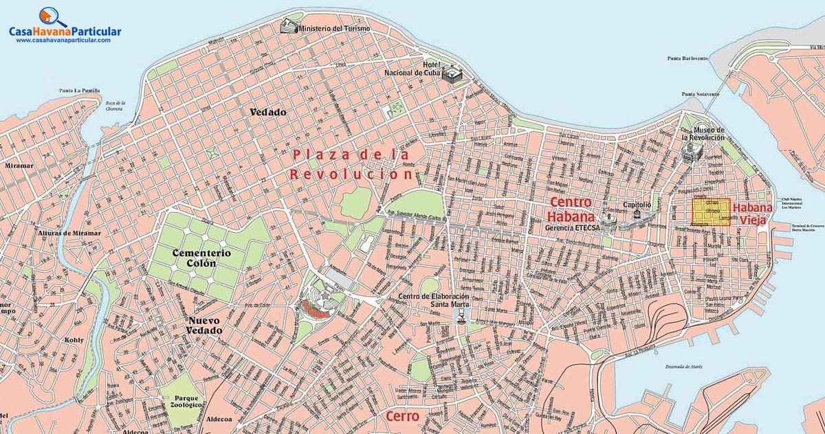 jalan peta lama Havana Kuba